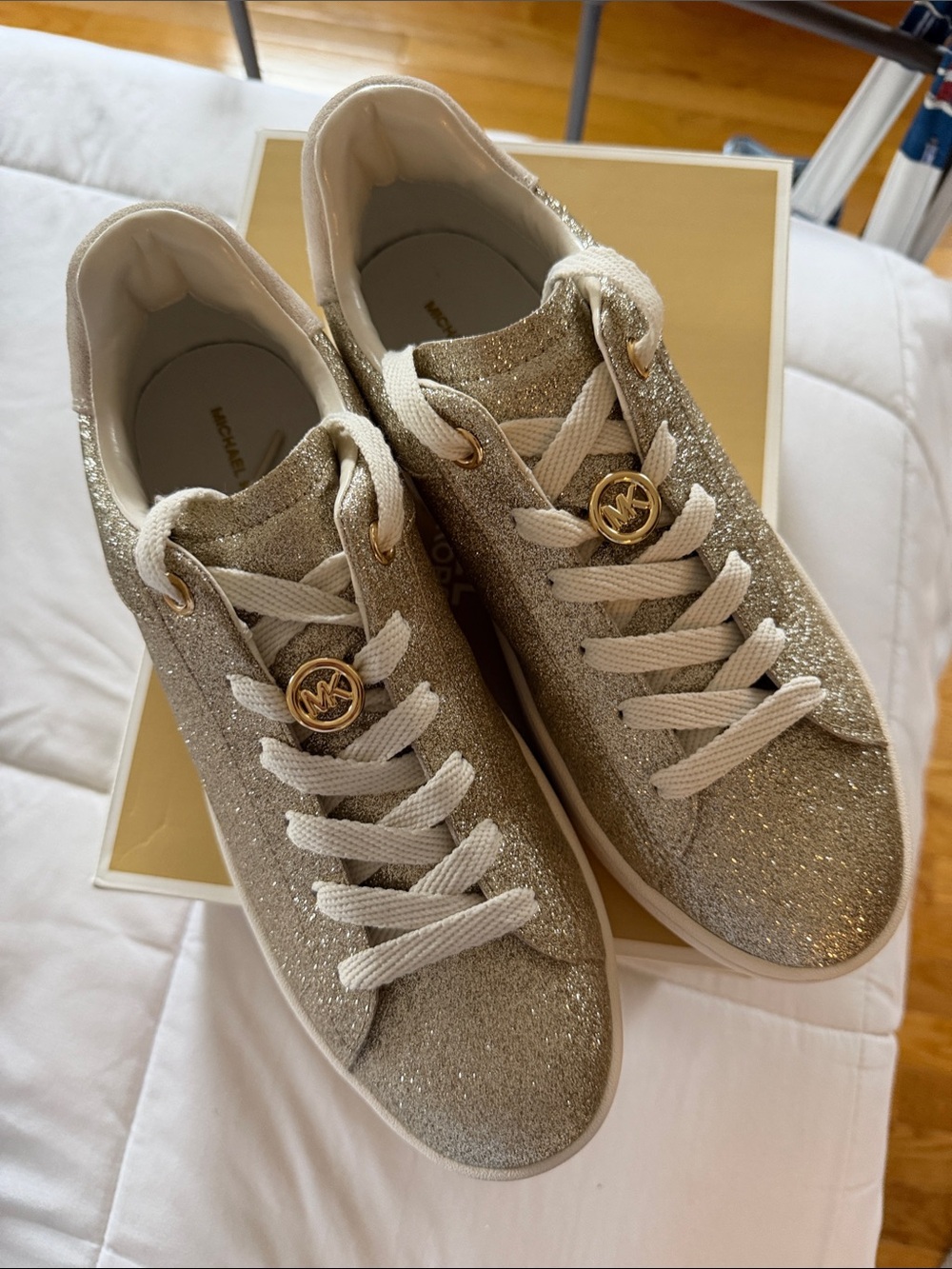 Michael Kors Women's Glitter Low-Top Sneakers in Gold
